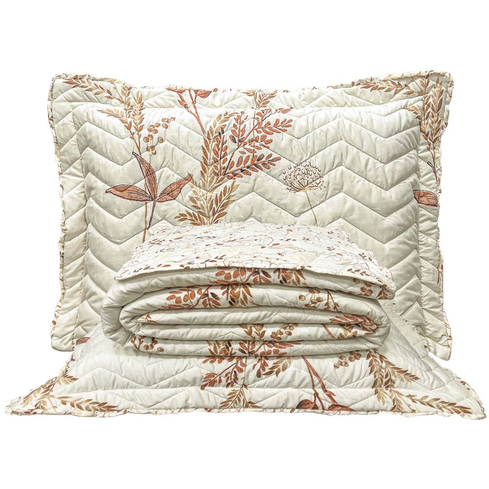 Cobre Leito King Confort Print Micropercal 300 Fios Toque de Algodão 3 Peças - Flores Damasco Cobre Leito King Confort Print Micropercal 300 Fios Toque de Algodão 3 Peças - Flores Damasco