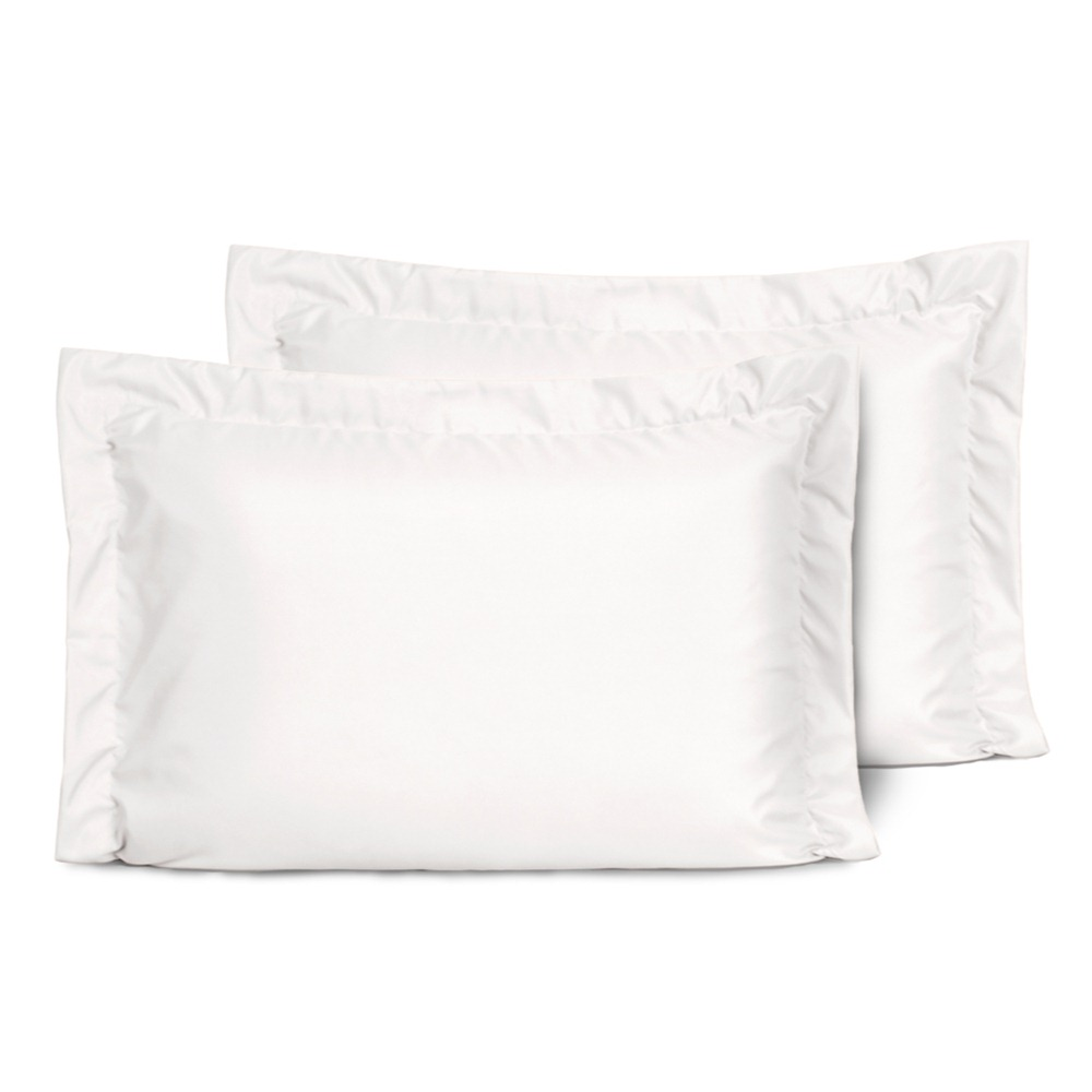 Kit 2 Fronhas Slim com 3 Abas 50cm x 70cm Micropercal 200 Fios - Branco