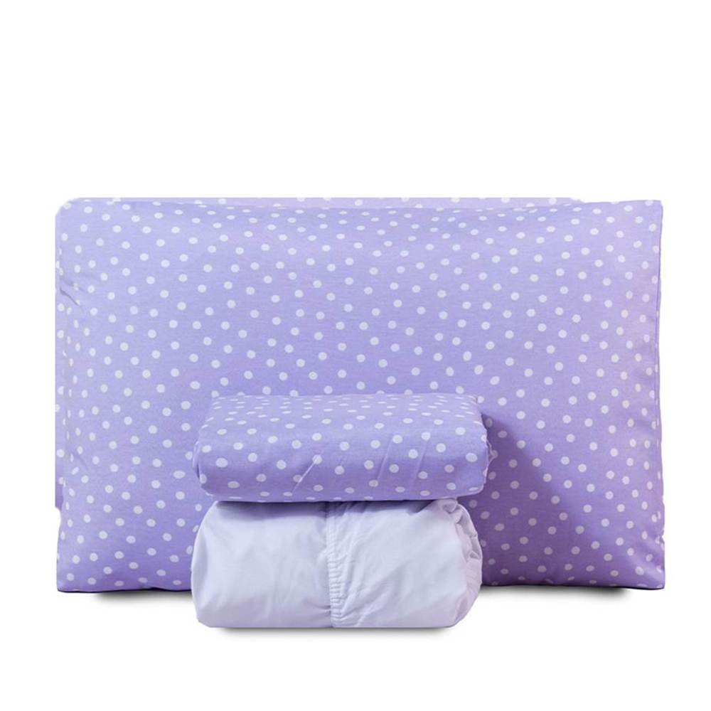 Jogo de Lençol Solteiro Classic Estampado 160 Fios 3 Peças - Poa Lilas Jogo de Lençol Solteiro Classic Estampado 160 Fios 3 Peças - Poa Lilas