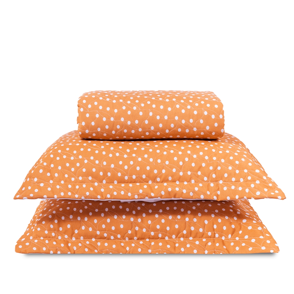 Cobre Leito Casal Padrão Classic Estampado 160 Fios 3 Peças - Poa Terracota Cobre Leito Casal Padrão Classic Estampado 160 Fios 3 Peças - Poa Terracota