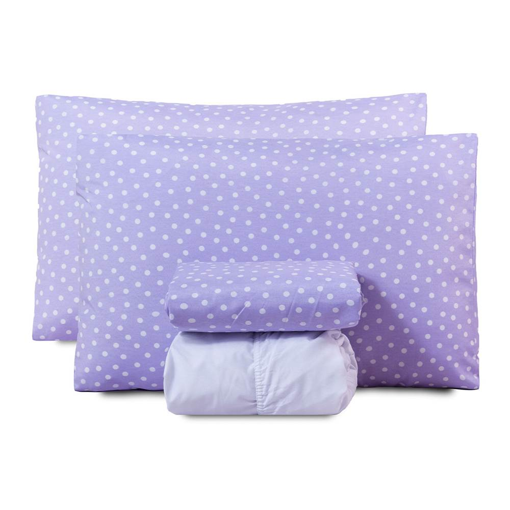 Jogo de Lençol Queen Classic Estampado 160 Fios 4 Peças - Poa Lilas Jogo de Lençol Queen Classic Estampado 160 Fios 4 Peças - Poa Lilas
