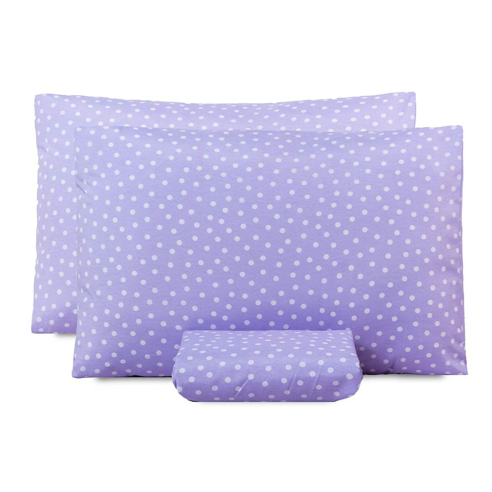 Jogo de Lençol King Classic Estampado 160 Fios 3 Peças - Poa Lilas