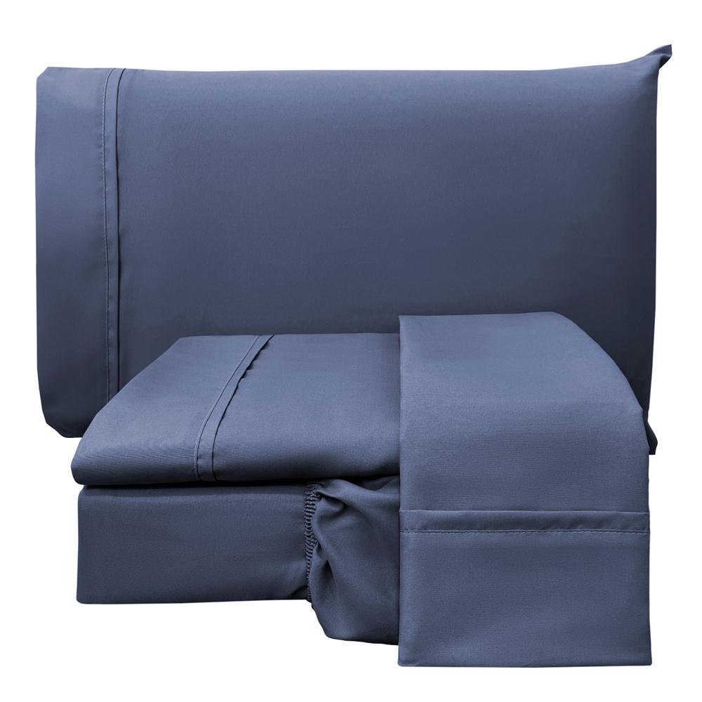 Jogo de Lençol Queen Confort Micropercal 300 Fios Toque de Algodão 4 Peças - Jeans Azul Jogo de Lençol Queen Confort Micropercal 300 Fios Toque de Algodão 4 Peças - Jeans Azul