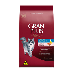 Ração GranPlus Menu Gatos Adultos Castrados Salmão e Arroz Ração GranPlus Menu Gatos Adultos Castrados Salmão e Arroz