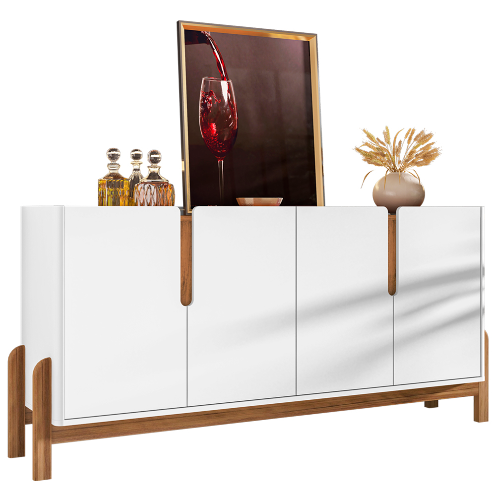 Buffet Aparador 4 Portas 170cm 050518 Branco Cedro DCASA Buffet Aparador 4 Portas 170cm 050518 Branco Cedro DCASA