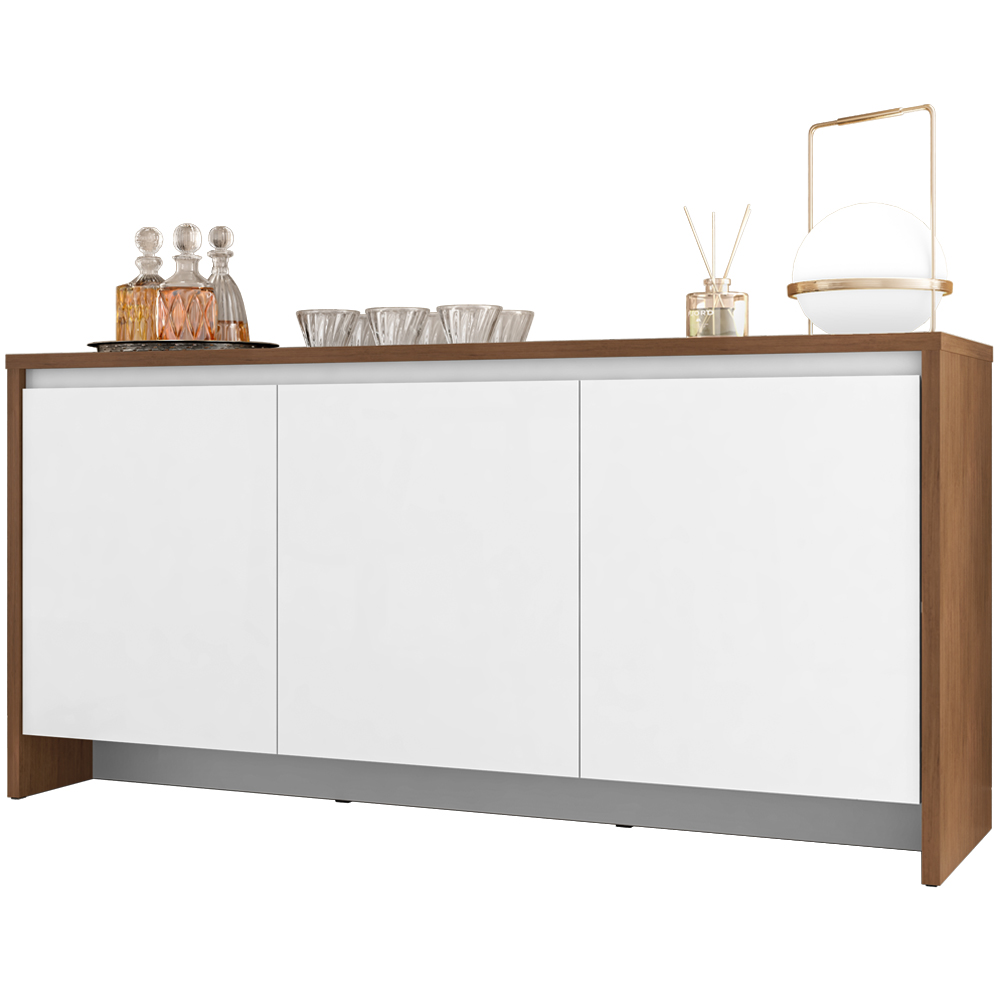 Balcao Buffet 50523 3 Portas 160cm Cedro Branco DCASA Balcao Buffet 50523 3 Portas 160cm Cedro Branco DCASA