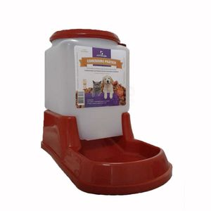 Comedouro Prático Automático Cães e Gatos Vermelho - Único Comedouro Prático Automático Cães e Gatos Vermelho - Único