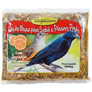 Ração Oleosa para Sabiá e Pássaro Preto Nutripássaros com Laranja - 500 g Ração Oleosa para Sabiá e Pássaro Preto Nutripássaros com Laranja - 500 g