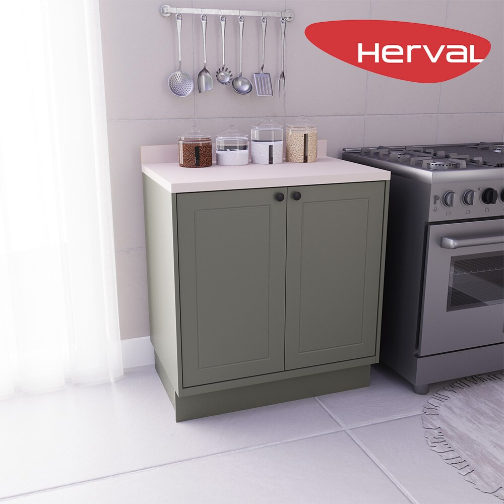 Balcão de Cozinha 2 Portas Herval Liz, Verde 80 cm Balcão de Cozinha 2 Portas Herval Liz, Verde 80 cm