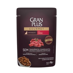 Ração Úmida GranPlus Gourmet Gatos Adultos Carne - 85 g Ração Úmida GranPlus Gourmet Gatos Adultos Carne - 85 g