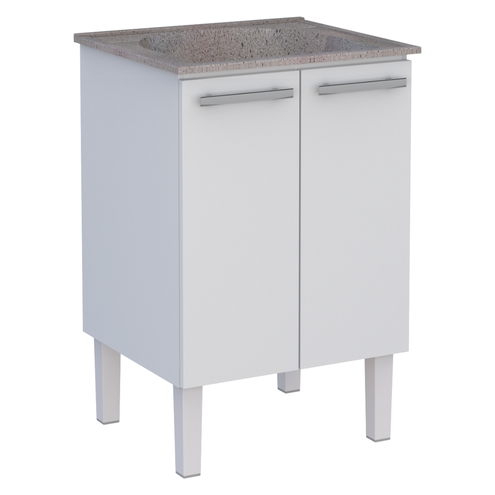 Gabinete para Lavanderia em Aço com Tanque Surubim Branco Gabinete para Lavanderia em Aço com Tanque Surubim Branco