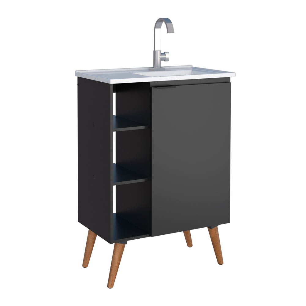 Gabinete de Banheiro 2 Gavetas Viseu Preto Tamarindo Gabinete de Banheiro 2 Gavetas Viseu Preto Tamarindo
