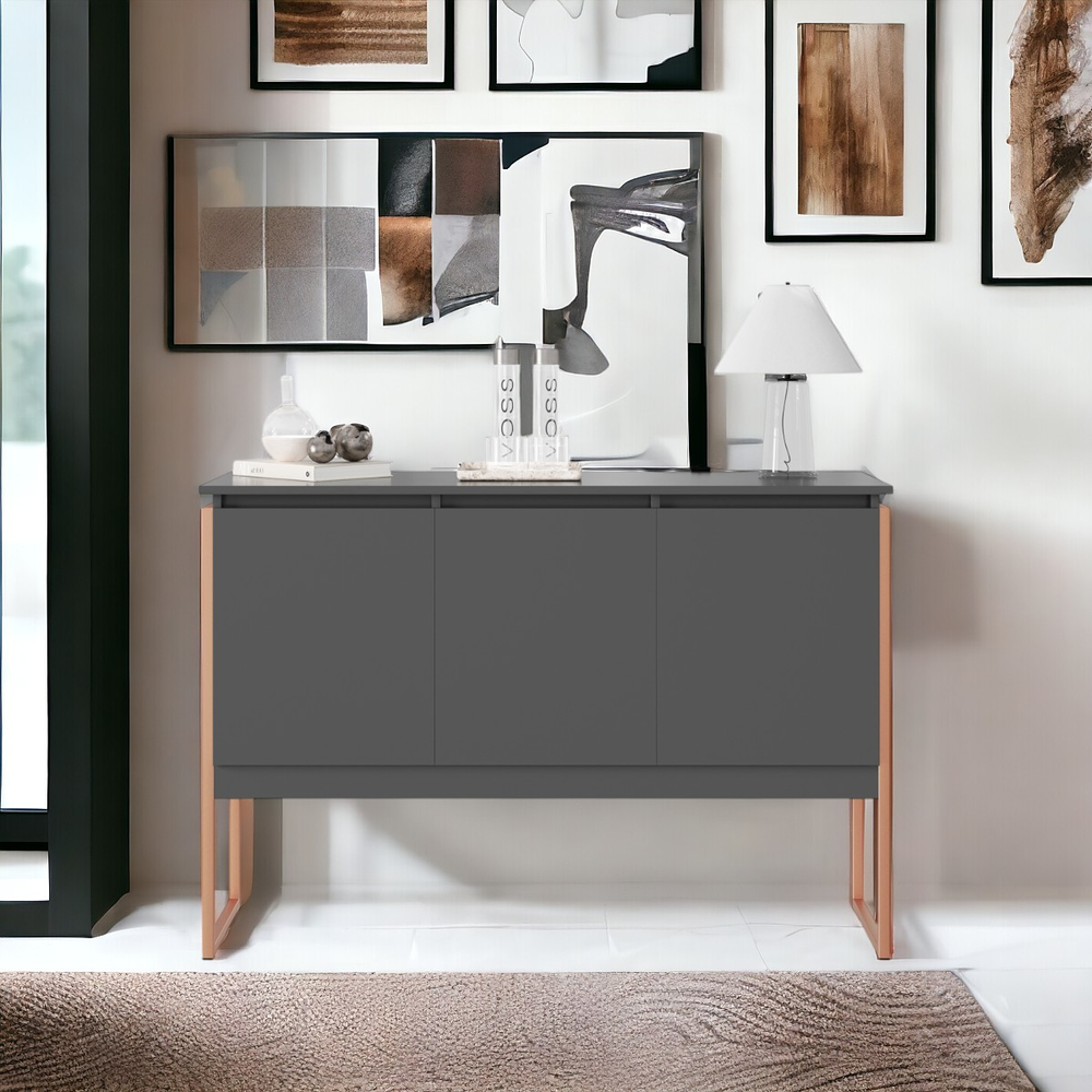 Buffet Classico com 3 Portas Veneza Preto Cobre Buffet Classico com 3 Portas Veneza Preto Cobre