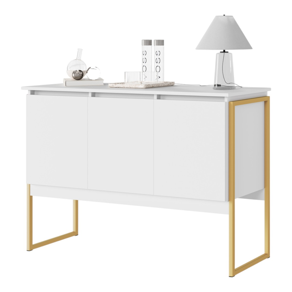 Buffet Dourado 3 Portas Branco Dourado Buffet Dourado 3 Portas Branco Dourado