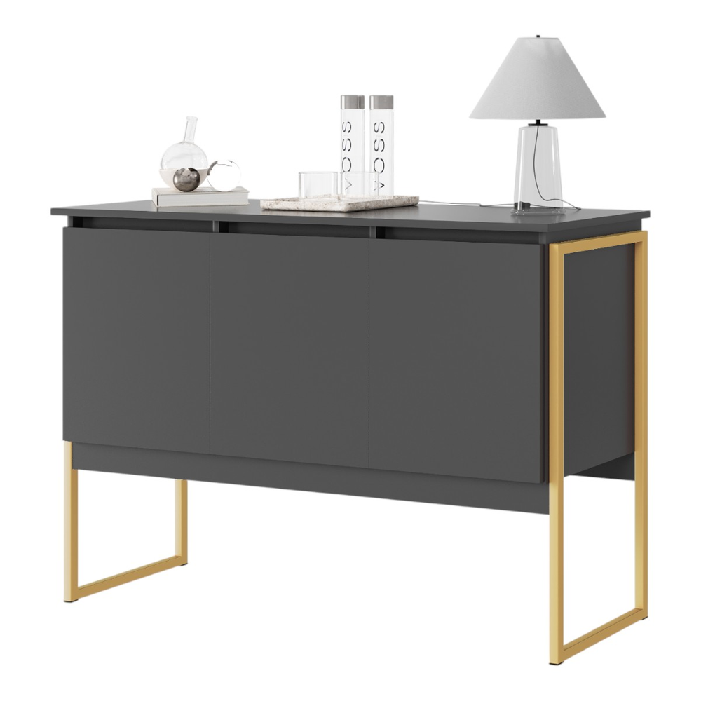 Buffet Classico 3 Portas Preto Dourado Buffet Classico 3 Portas Preto Dourado