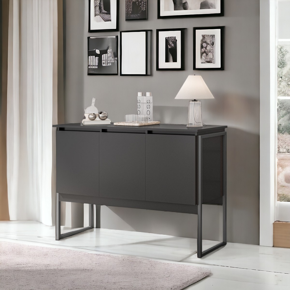 Balcão Buffet Bolzano Preto Onix Balcão Buffet Bolzano Preto Onix