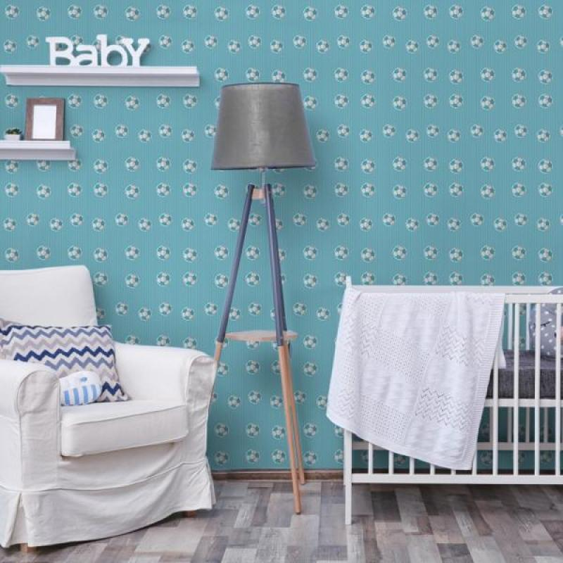 Papel de Parede Kids Futebol Azul Papel de Parede Kids Futebol Azul
