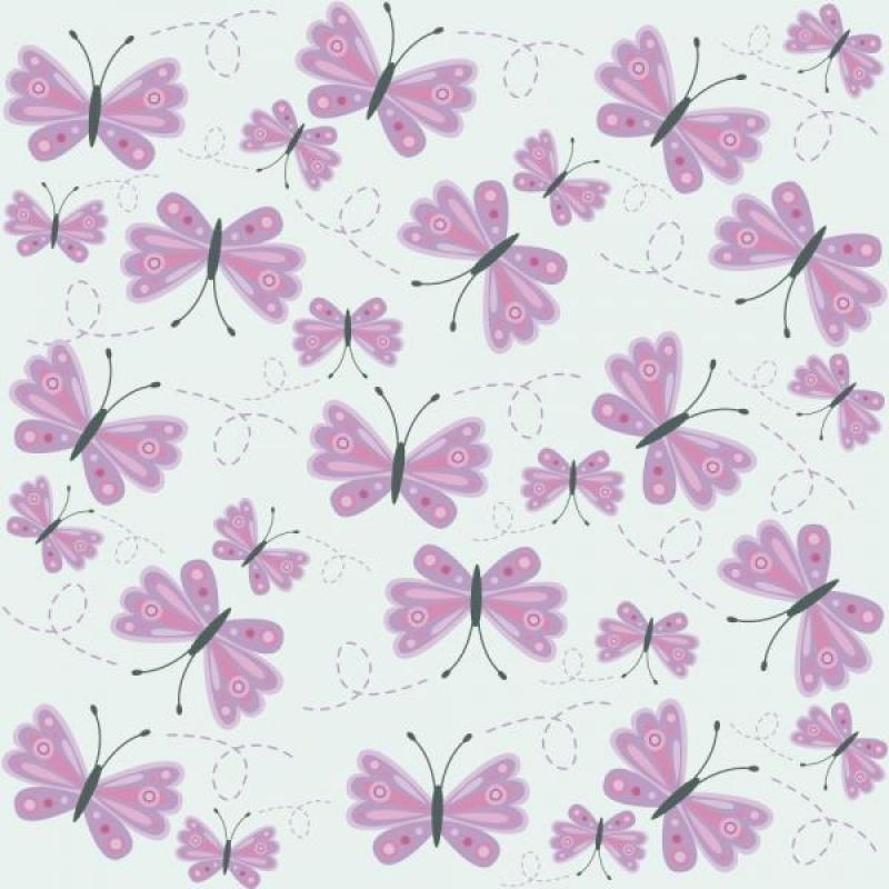 Papel de Parede Kids Borboletas Lilás Papel de Parede Kids Borboletas Lilás