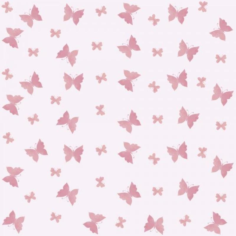 Papel de Parede Kids Borboletas Rosas Papel de Parede Kids Borboletas Rosas