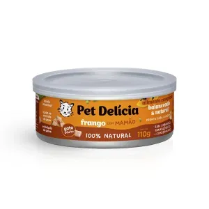 Ração Úmida Pet Delícia Gatos Frango com Mamão - 110 g Ração Úmida Pet Delícia Gatos Frango com Mamão - 110 g