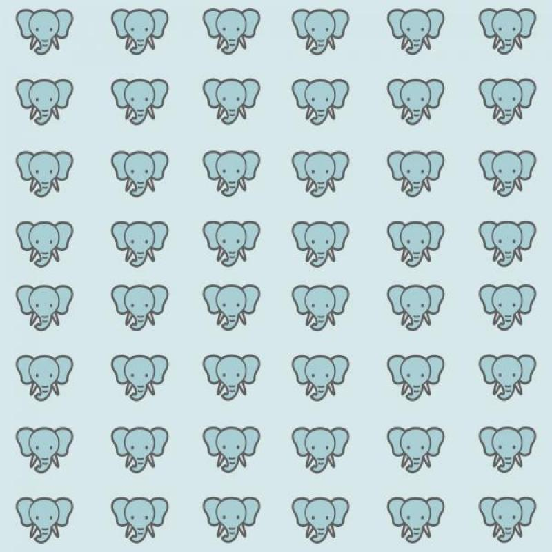 Papel de Parede Kids Elefante Azul Papel de Parede Kids Elefante Azul
