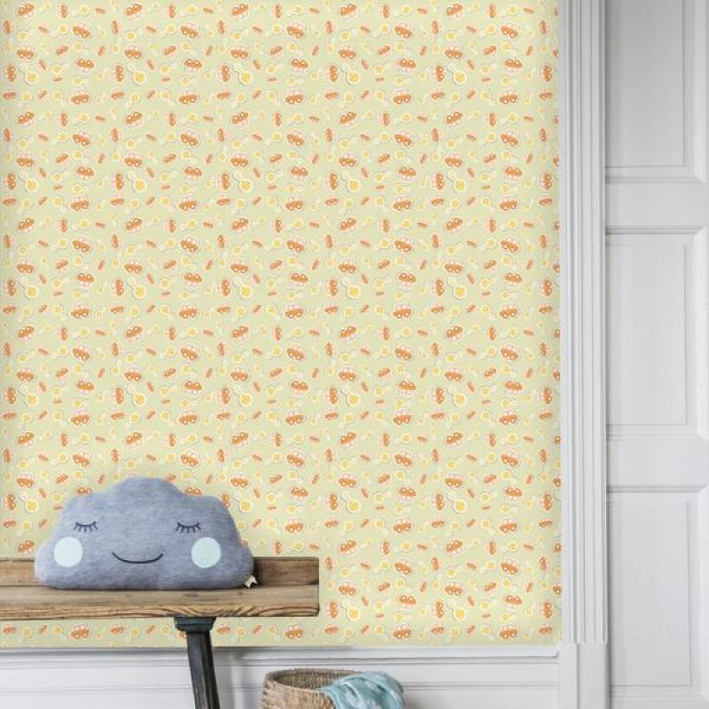 Papel de Parede Kids Carrinho e Chocalho Papel de Parede Kids Carrinho e Chocalho