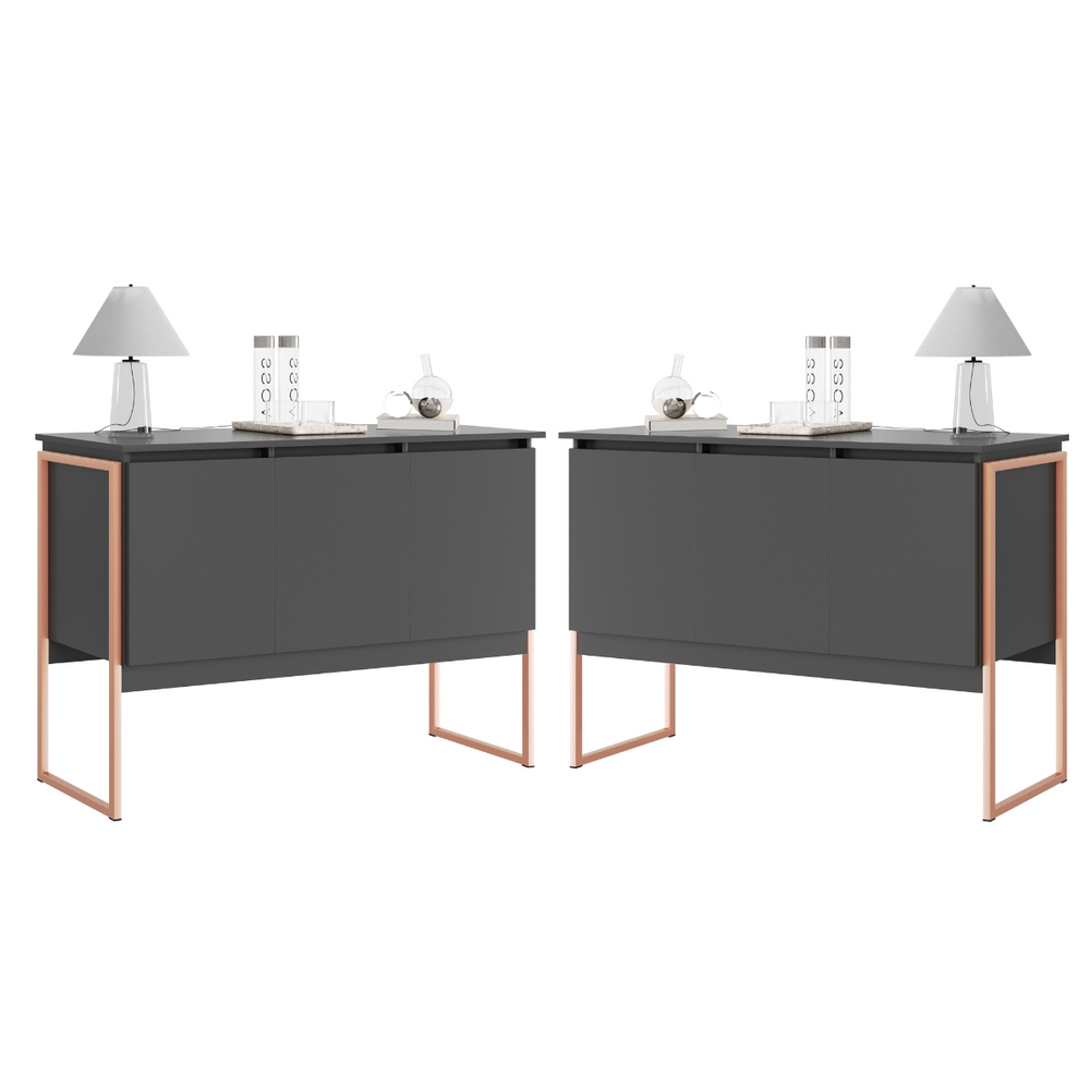 Conjunto de Buffets Industriais Milão Preto Cobre Conjunto de Buffets Industriais Milão Preto Cobre