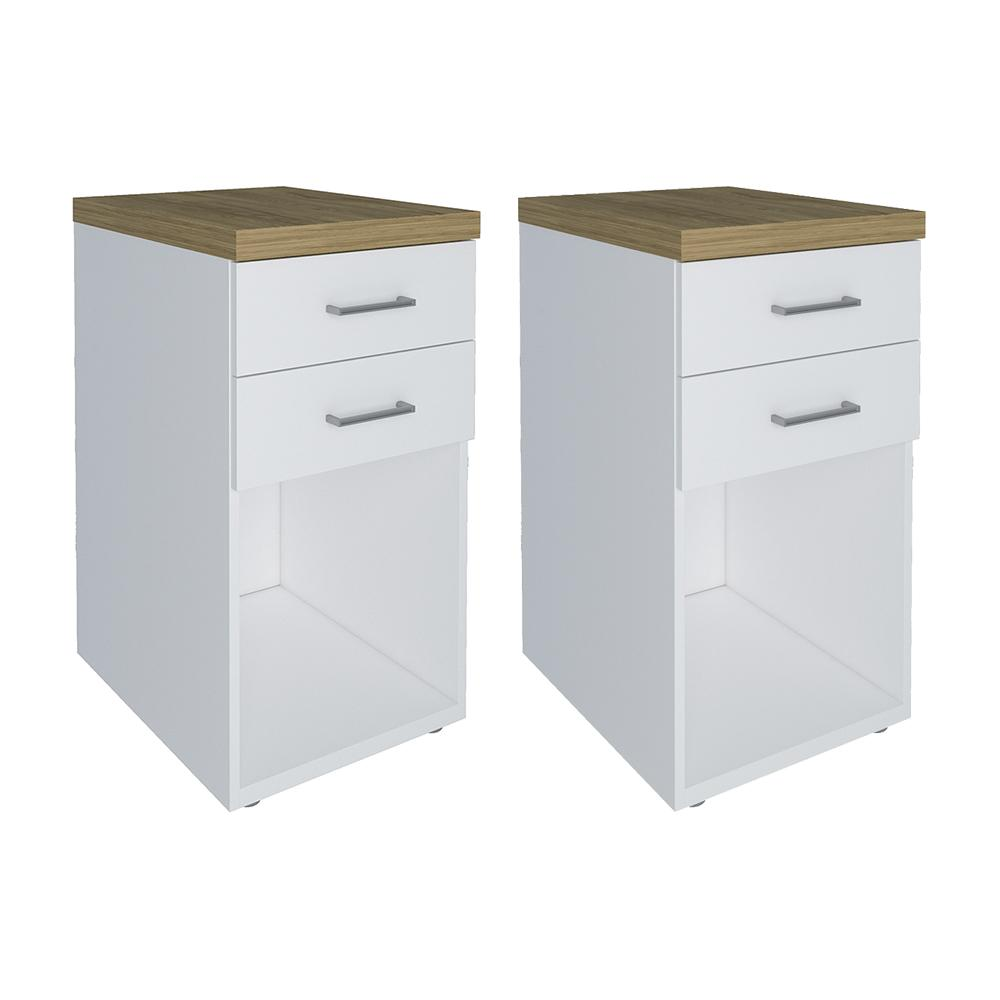 Conjunto de Gaveteiros York Olmo Branco Conjunto de Gaveteiros York Olmo Branco