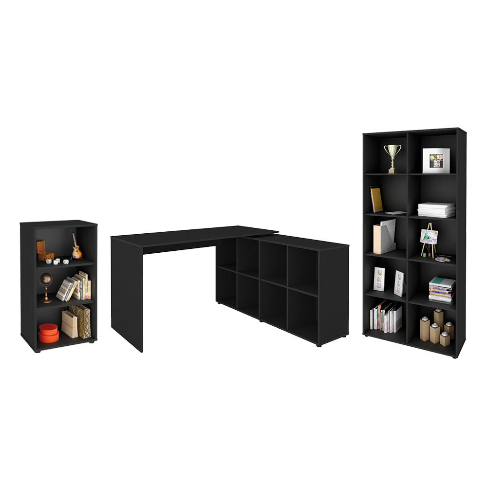 Conjunto Escritório Completo Ingolstadt Preto Conjunto Escritório Completo Ingolstadt Preto