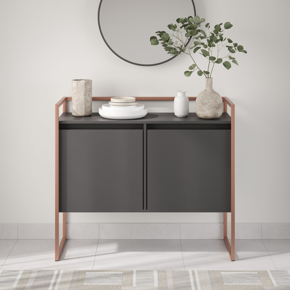 Buffet Industrial para Sala Irlanda Preto Cobre Buffet Industrial para Sala Irlanda Preto Cobre