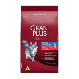 Ração GranPlus Menu Gatos Adultos Castrados Carne e Arroz Ração GranPlus Menu Gatos Adultos Castrados Carne e Arroz