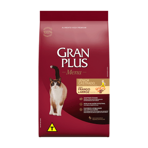 Ração GranPlus Menu Gato Sênior Castrados Frango e Arroz Ração GranPlus Menu Gato Sênior Castrados Frango e Arroz