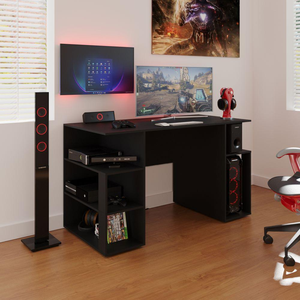 Mesa Gamer Somalia Preto Casa Mobilia Mesa Gamer Somalia Preto Casa Mobilia