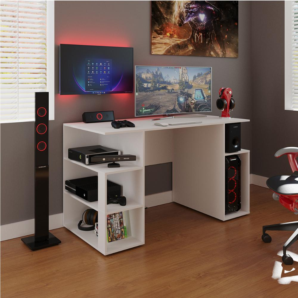 Mesa Gamer Somalia Branco Casa Mobilia Mesa Gamer Somalia Branco Casa Mobilia