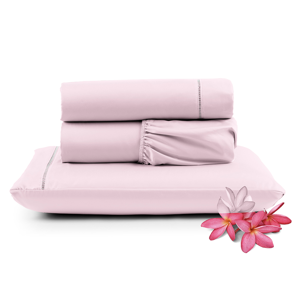 Jogo de Lençol Micropercal 400 Fios Solteiro 3 Peças Barato - Rosa Jogo de Lençol Micropercal 400 Fios Solteiro 3 Peças Barato - Rosa