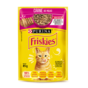 Ração Úmida Friskies Gatos Adultos Carne ao Molho - 85 g Ração Úmida Friskies Gatos Adultos Carne ao Molho - 85 g