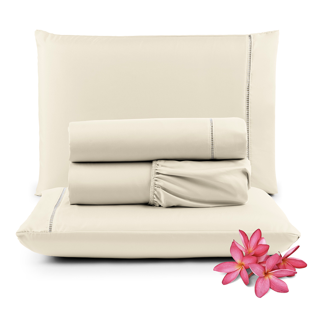 Jogo de Lençol Micropercal 400 Fios King 4 Peças Barato - Palha Jogo de Lençol Micropercal 400 Fios King 4 Peças Barato - Palha