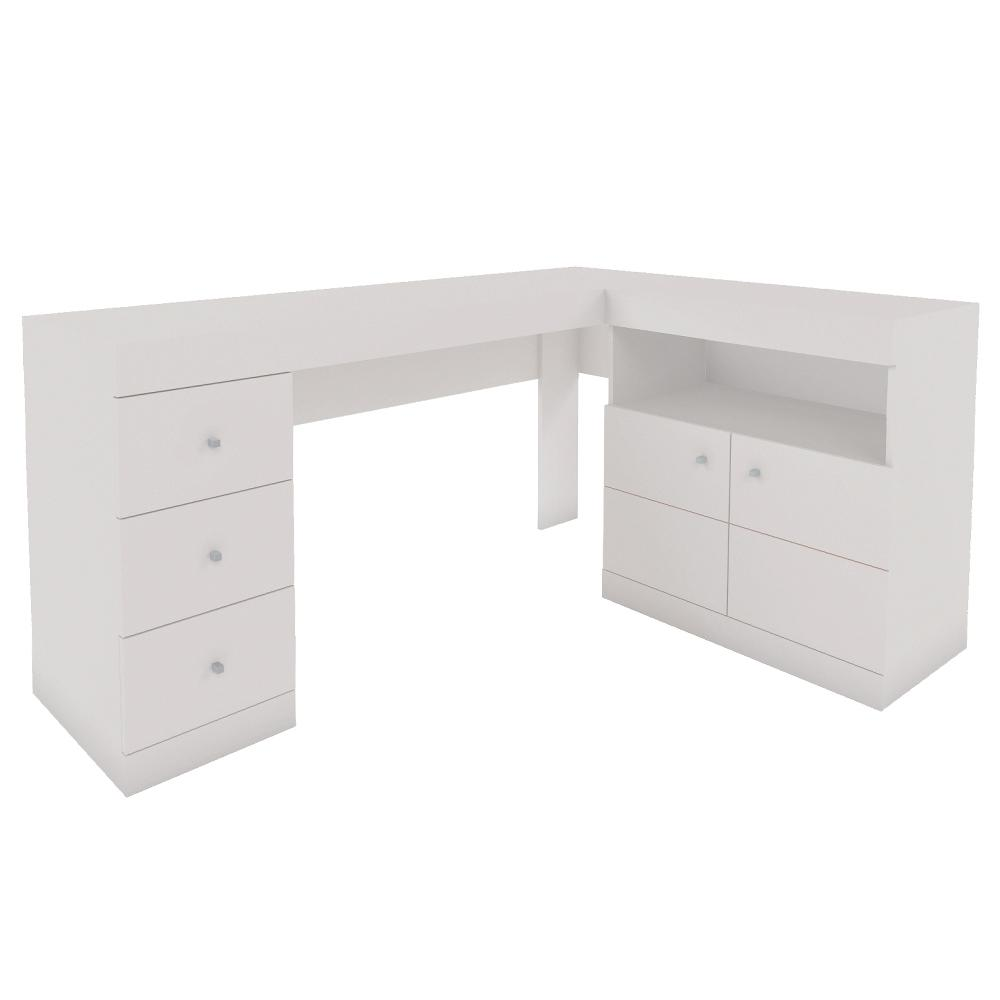 Mesa De Canto Em L Escritório Computador Job Branco Caemmun Mesa De Canto Em L Escritório Computador Job Branco Caemmun