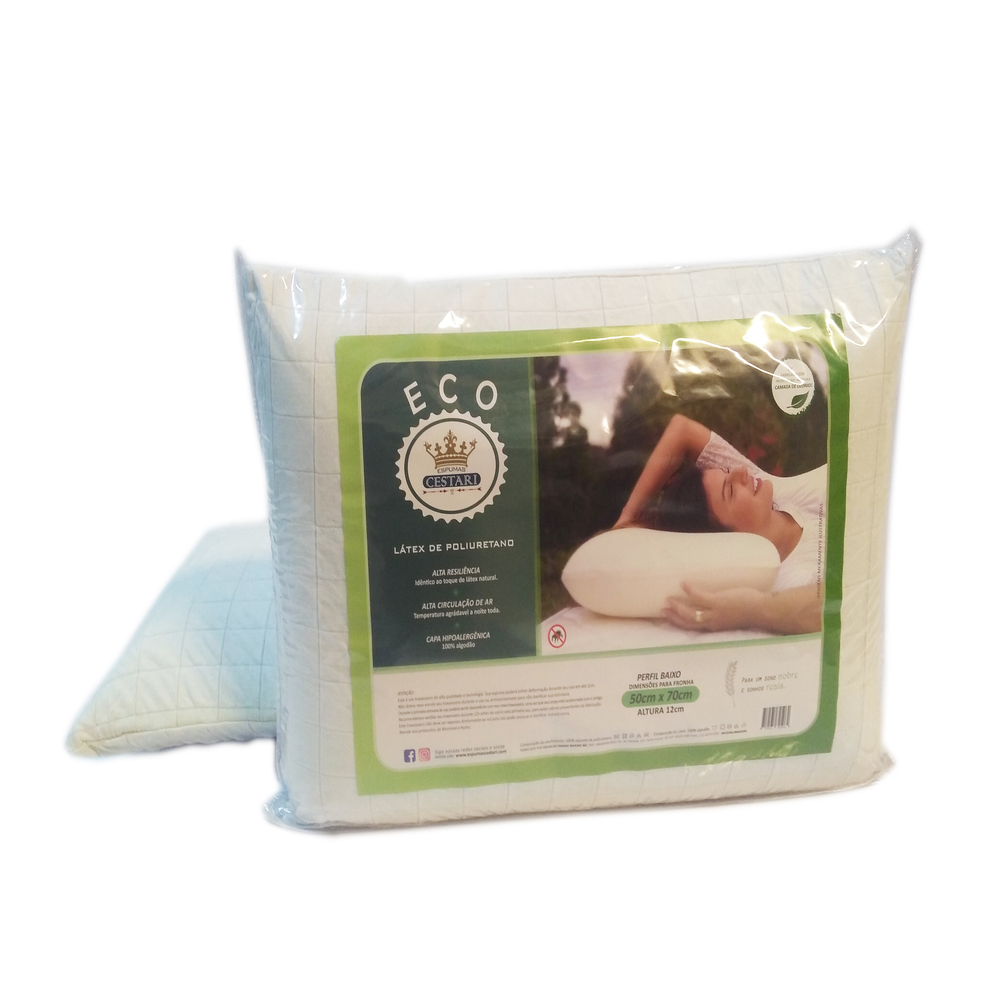 Kit Travesseiro Látex de Poliuretano Antialérgico Eco Cestari 2 peças Kit Travesseiro Látex de Poliuretano Antialérgico Eco Cestari 2 peças