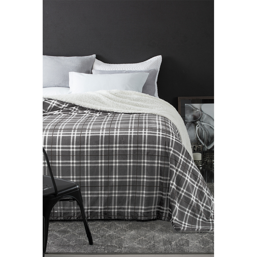 Manta Escócia Queen Xadrez Cinza Home Design Corttex Manta Escócia Queen Xadrez Cinza Home Design Corttex