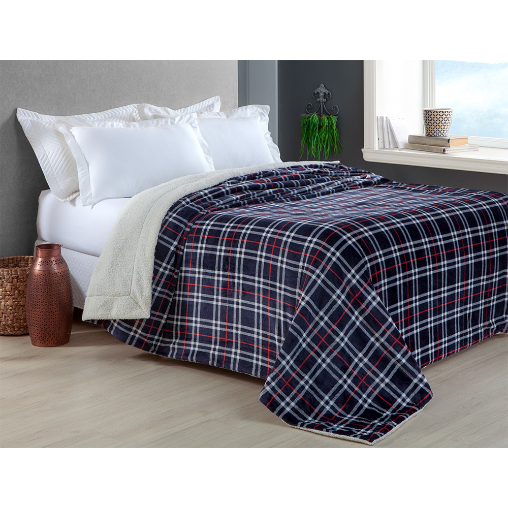 Manta Escócia Queen Xadrez Marinho Home Design Corttex Manta Escócia Queen Xadrez Marinho Home Design Corttex