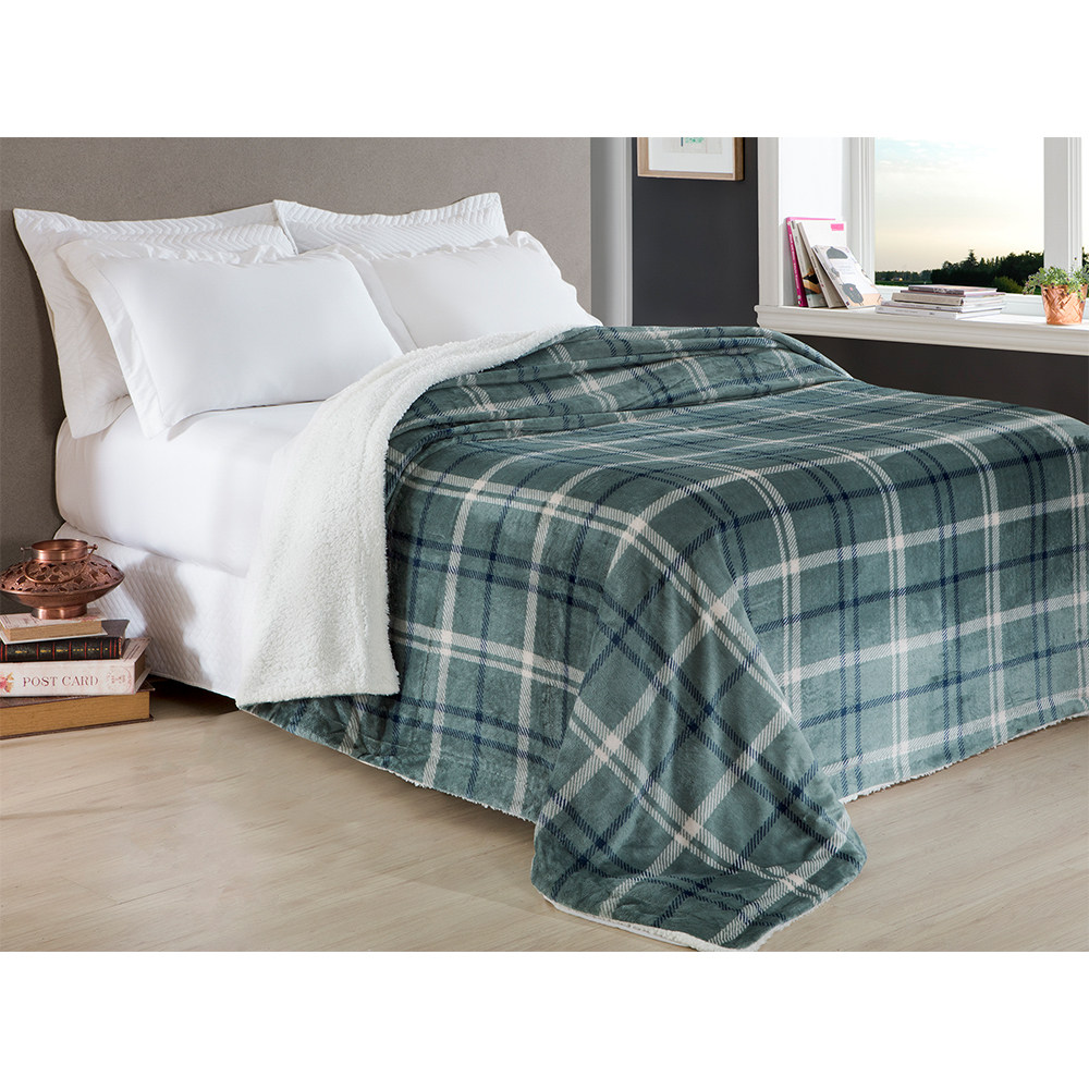 Manta Escócia Queen Xadrez Azul Home Design Corttex Manta Escócia Queen Xadrez Azul Home Design Corttex