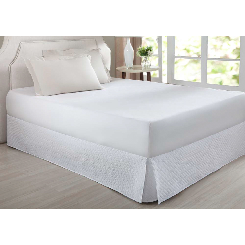 Saia Box Queen Matelada Retângulo Branco Home DesingCorttex Saia Box Queen Matelada Retângulo Branco Home DesingCorttex