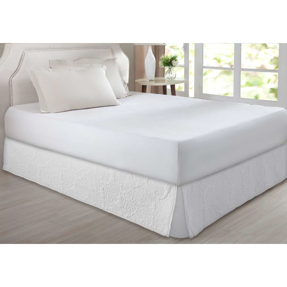 Saia Box King Matelada Floral Branco Home DesingCorttex Saia Box King Matelada Floral Branco Home DesingCorttex