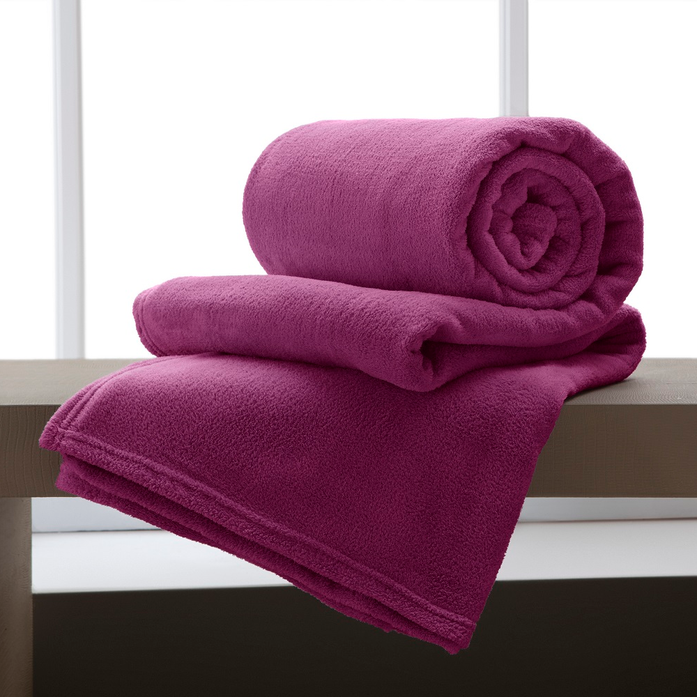 Manta Casal Flannel Extra Macio Corttex - Cereja