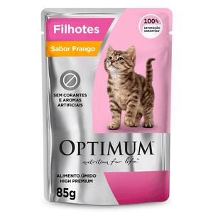 Ração Úmida Optimum Sachê Gatos Filhotes Frango - 85 g Ração Úmida Optimum Sachê Gatos Filhotes Frango - 85 g