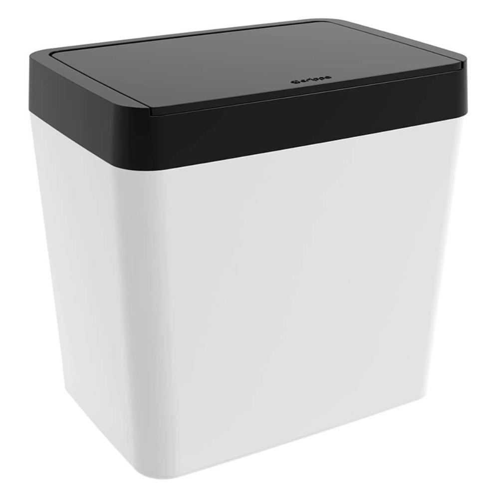 Lixeira Pequena Retangular 5L Crippa Cozinha Pia Escritório Branco e Preto com Aro Interno Lixeira Pequena Retangular 5L Crippa Cozinha Pia Escritório Branco e Preto com Aro Interno