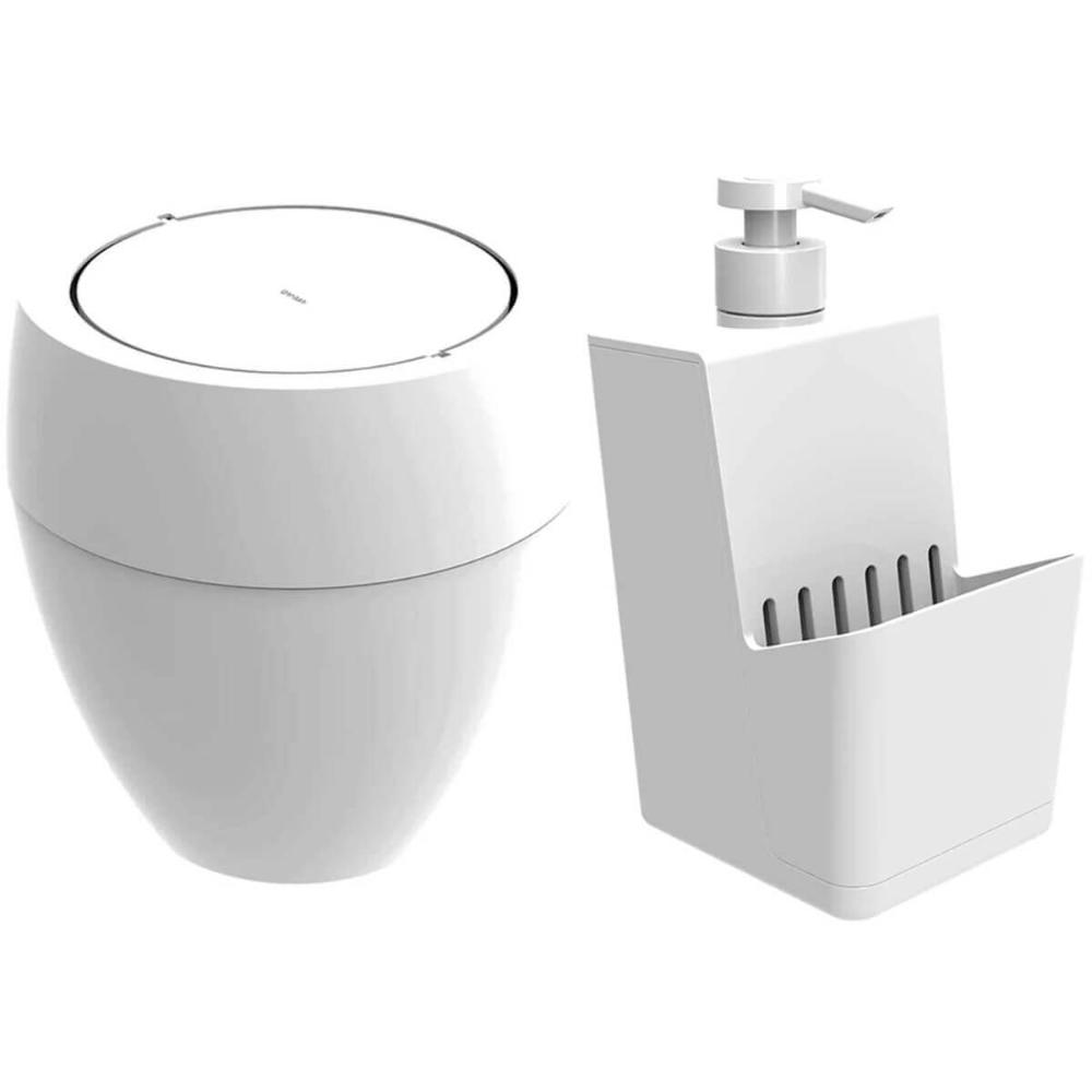 Lixeira Basculante 9 Litros e Porta Detergente Líquido Branco Crippa 500ml Smart Lixeira Basculante 9 Litros e Porta Detergente Líquido Branco Crippa 500ml Smart