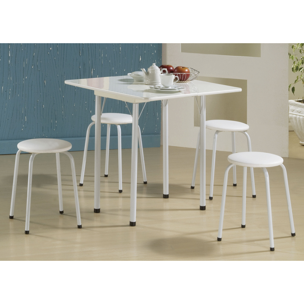 Conjunto de Mesa e 4 Mochos Nadia Branco Conjunto de Mesa e 4 Mochos Nadia Branco