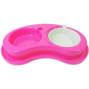 Comedouro Plástico Anti-Formiga Luxo Duplo Furacão Pet Rosa Comedouro Plástico Anti-Formiga Luxo Duplo Furacão Pet Rosa